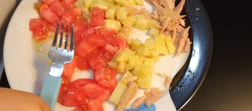 Creative tomato, tuna and potato salad