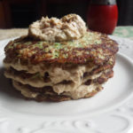 Zucchini and tuna pancakes mille-feuille