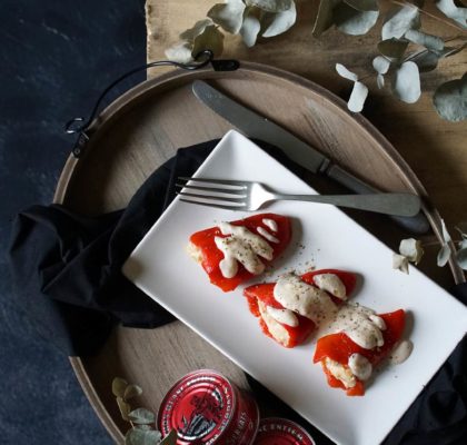 Peppers stuffed with tuna and prawns