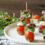 Christmas tomato, cheese and anchovy pintxo