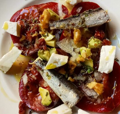 Rebel tomato and sardine salad