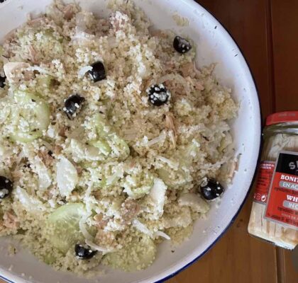 Cold couscous salad with tuna