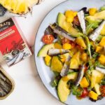 Tropical fruit salad with sardines